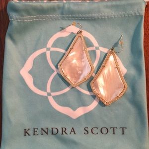 Large Alex gold earrings in Mother of pearl